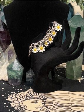 🌼 RARE BRIGHTON VINTAGE “Sunny Days” Daisy Charm Bracelet! Durable/High quality